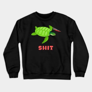 Turtle Shit Funny Turtle Shirt, Murderous turtle With Knife T-Shirt Crewneck Sweatshirt